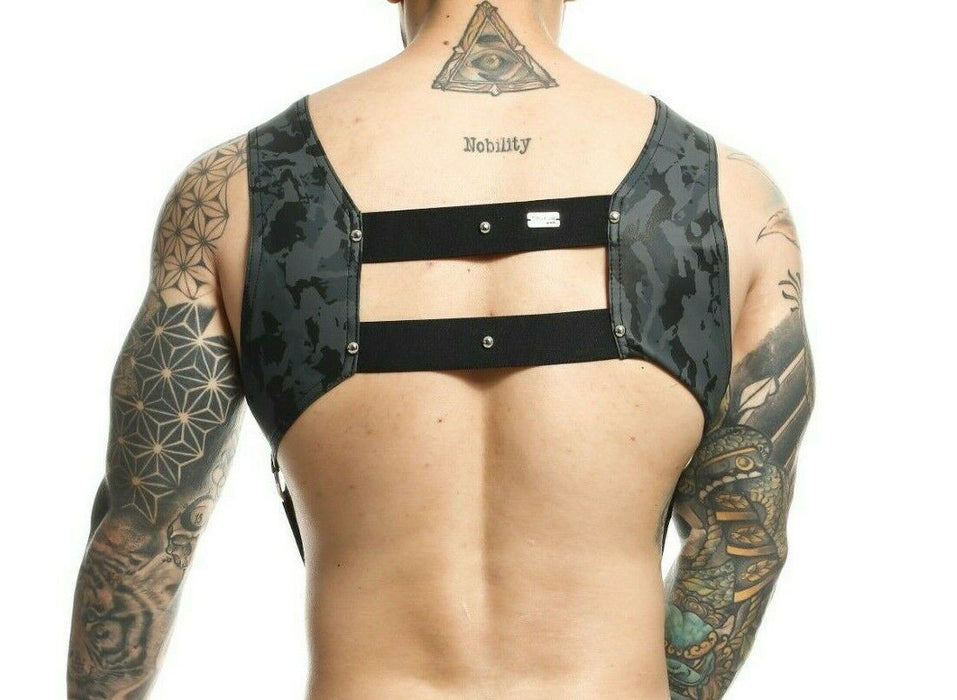 MOB DNGEON Harness Leather-Look CropTop With C-Ring Harness Midnight DMBL08 7