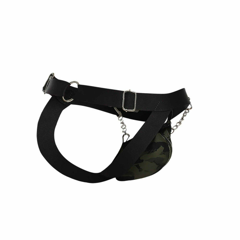 MOB Eroticwear Jockstrap Chainlink Dngeon Ultra Soft Jock O/S Army DMBL02 2 - SexyMenUnderwear.com