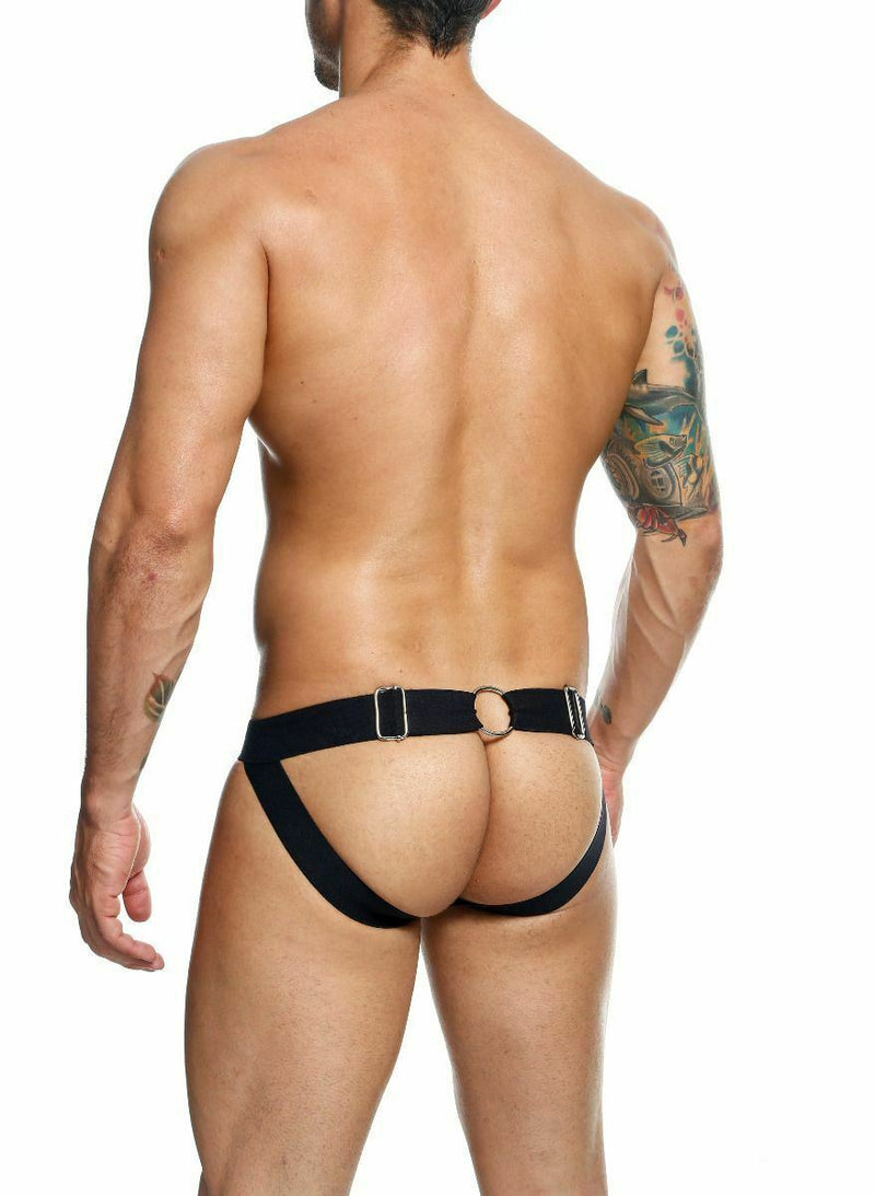 MOB Eroticwear Jockstrap Dngeon Chainlink Jock O/S Black DMBL02 2 - SexyMenUnderwear.com
