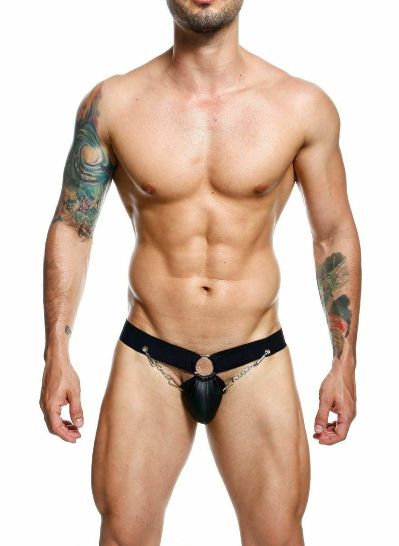 MOB Eroticwear Jockstrap Dngeon Chainlink Jock O/S Black DMBL02 2 - SexyMenUnderwear.com