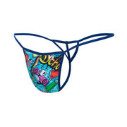 MOB Malebasics Hipster T-Thong Eroticwear String For Men WoW Print MBL62 4 - SexyMenUnderwear.com