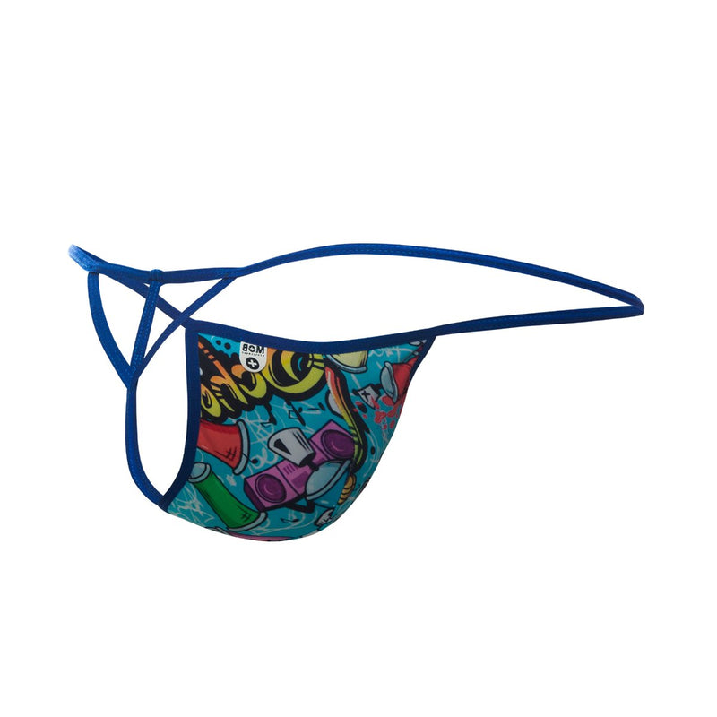 MOB Malebasics Hipster T-Thong Eroticwear String For Men WoW Print MBL62 4 - SexyMenUnderwear.com