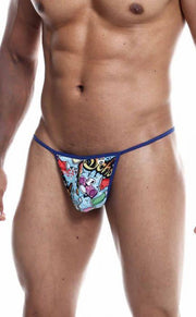 MOB Malebasics Hipster T-Thong Eroticwear String For Men WoW Print MBL62 4 - SexyMenUnderwear.com