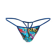MOB Malebasics Hipster T-Thong Eroticwear String For Men WoW Print MBL62 4 - SexyMenUnderwear.com