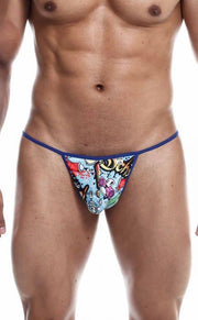 MOB Malebasics Hipster T-Thong Eroticwear String For Men WoW Print MBL62 4 - SexyMenUnderwear.com