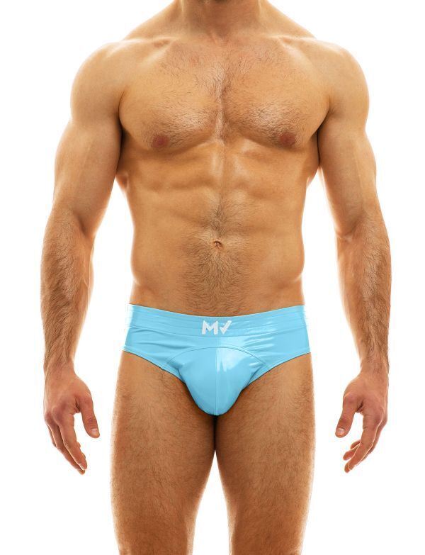 MODUS VIVENDI Bottomless Viral Vinyl Jockstrap Combo Light Blue 08014 - SexyMenUnderwear.com
