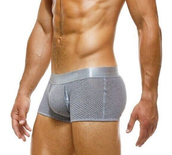 Modus Vivendi Boxer Host Shiny Satin-Look Knitted Cotton Grey 03221 74 - SexyMenUnderwear.com