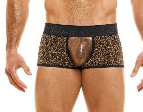 Modus Vivendi Boxer King Cheetah Jaquard Knitted Metallic Rose Gold 13121 25 - SexyMenUnderwear.com