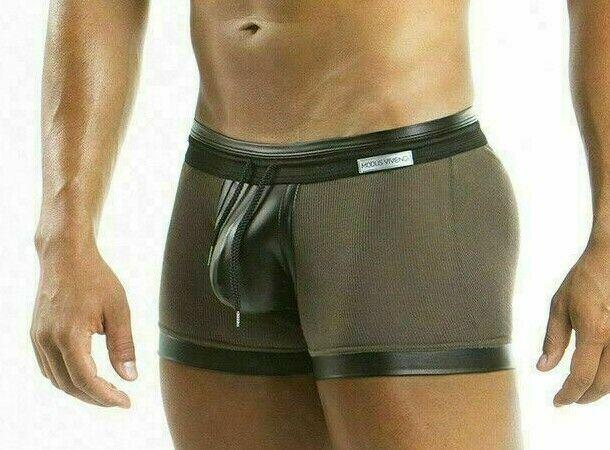 Modus Vivendi Boxer Military Leather Look Quality Ribbed cotton Khaki 08521 24 - SexyMenUnderwear.com