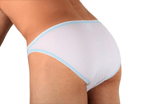 Modus Vivendi Brief Flash Slip Low Cut Cotton Briefs White 23511 21B - SexyMenUnderwear.com