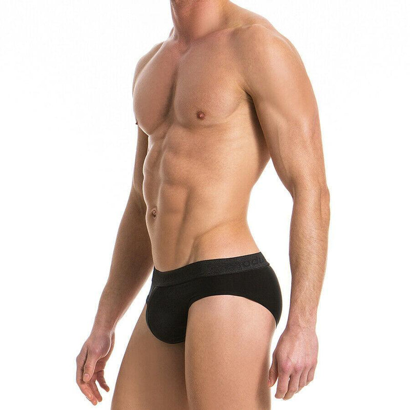 Modus Vivendi Brief Floss Italian Cupro Semi-Sheer Black 14713 16 - SexyMenUnderwear.com