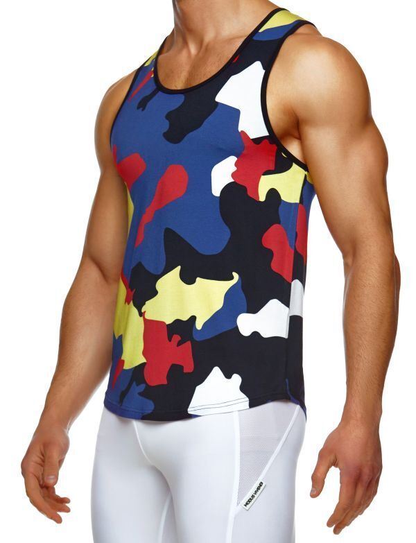 Modus Vivendi Camouflage TankTop Comfort Fit Tank Top Camo Black 02032 12A - SexyMenUnderwear.com