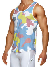 Modus Vivendi Camouflage TankTop Comfort Fit Tank Top Camo White 02032 12A - SexyMenUnderwear.com