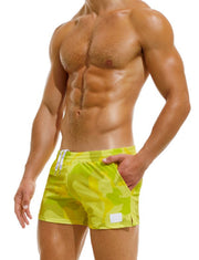 Modus Vivendi Candy Line Swim Shorts Unique Camouflage Swimwear Green DS2231 - SexyMenUnderwear.com