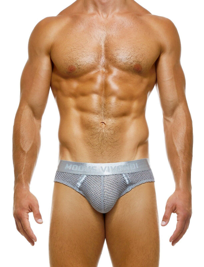 Modus Vivendi Classic Brief Host Shiny Satin Look Chic Briefs Grey 03214 74 - SexyMenUnderwear.com