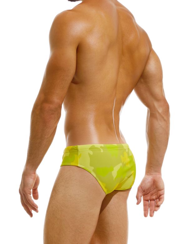 Modus Vivendi Classic Swimwear Candy Camo Design Green Swim Briefs DS2214 78 - SexyMenUnderwear.com