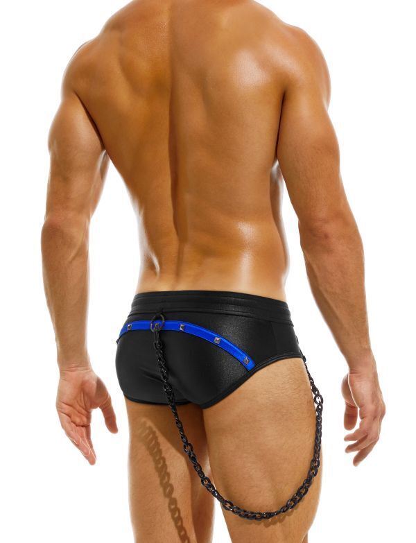 Modus Vivendi Dark Classic Swim-Brief Removable Chain Fast-Dry Cobalt GS2212 27 - SexyMenUnderwear.com