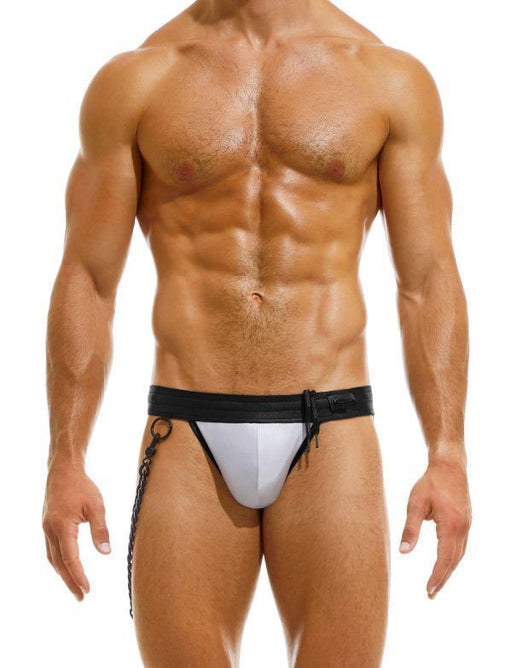 Modus Vivendi Dark Tanga Swim-Briefs Removable Side Chain Silver Gray GS2211 67 - SexyMenUnderwear.com