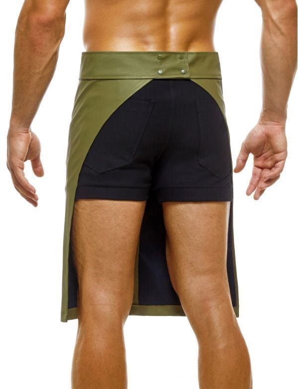 Modus Vivendi Faux-Leather Legacy Apron Fillam Pelle Khaki 11161 56 - SexyMenUnderwear.com