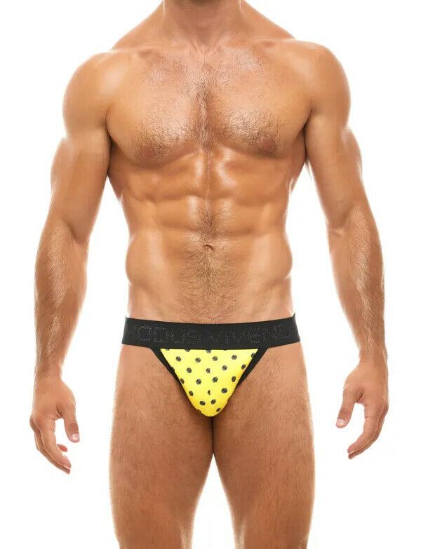 Modus Vivendi Jock Screw Dot Glittery Logo Durable Jockstrap Yellow 05111 63 - SexyMenUnderwear.com