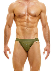 Modus Vivendi Jockstrap Leather Legacy Line Jock Fillam Pelle Khaki 11111 56 - SexyMenUnderwear.com