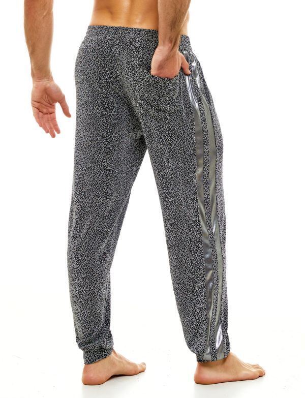 MODUS VIVENDI King Cheetah Pants Gray Jacquard Metallic Yarns Legging 13161 - SexyMenUnderwear.com