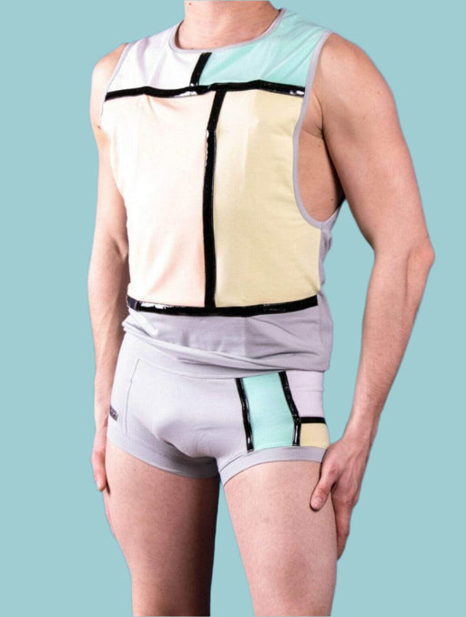 Modus Vivendi Kits Mens TankTop & Boxers Mondrian 17531-21 21 - SexyMenUnderwear.com