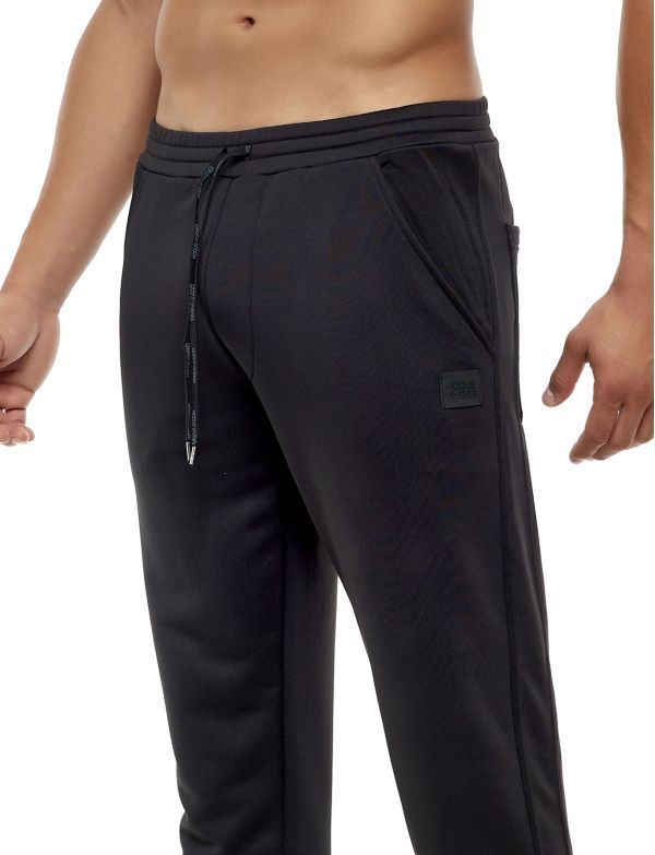 Modus Vivendi Legging Diagonal Poly Tricot Pants Adjustable Cords Black 10352 - SexyMenUnderwear.com