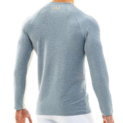 Modus Vivendi Long Sleeves Shirt GLAM SPARKLE Lurex Yarms Gold-Blue 10051 35 - SexyMenUnderwear.com