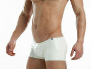 Modus Vivendi L Modus Vivendi Boxer Leather Look Press Studs Pouch White 20522 28