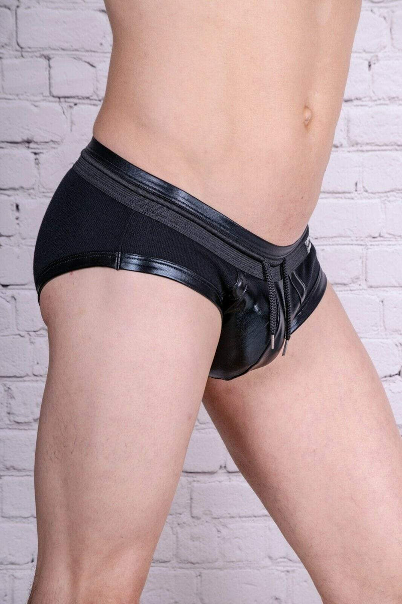 Modus Vivendi Modus Vivendi Brief Military Leather-Look Stretchy Briefs Black 08511 44A