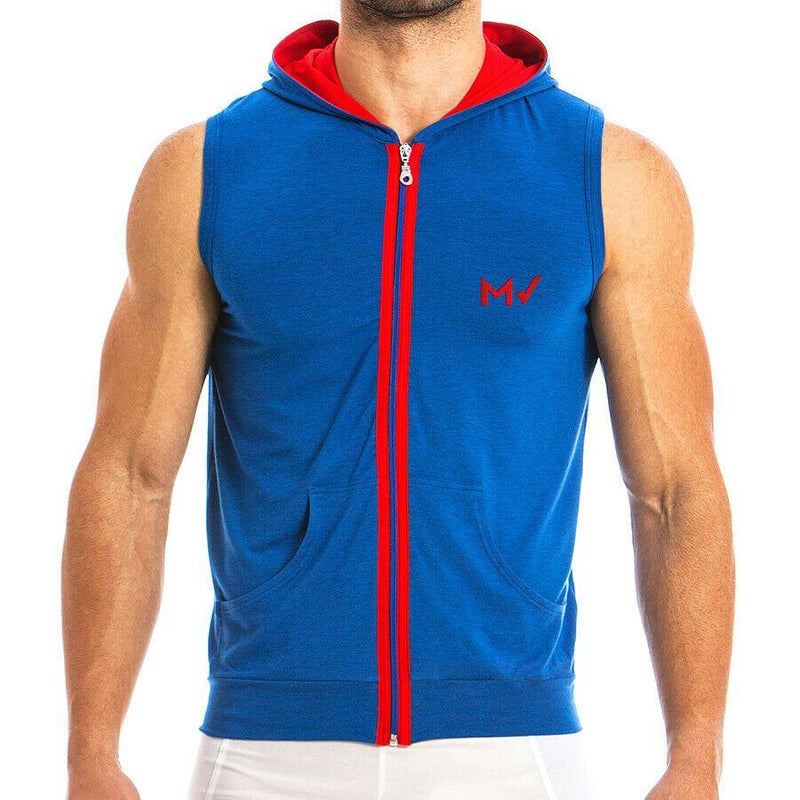 Modus Vivendi OTTER Tank Top Sleeveless Hoodie Cotton Sportswear Blue 11831 45 - SexyMenUnderwear.com
