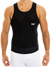 Modus Vivendi Peace TankTop Ultra-Light Semitransparent Tank Top Black 04031 45 - SexyMenUnderwear.com