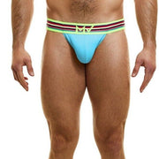 Modus Vivendi Peace Thong Low-Rise Eco Ribbed Cotton Thongs Aqua 04015 74 - SexyMenUnderwear.com