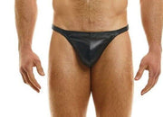 Modus Vivendi Pleasure Thong Roomy Pouch Mat Rubber Leather Thongs 22222 - SexyMenUnderwear.com