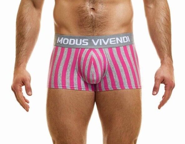 Modus Vivendi Retro Boxer Exclusive Eco-friendly Cotton Fushia Striped 24223 40 - SexyMenUnderwear.com