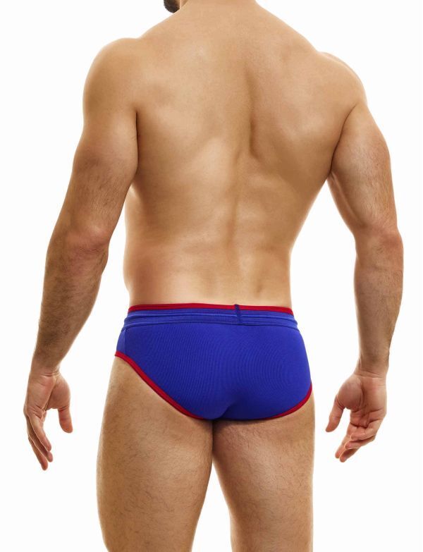 Modus Vivendi Retro Fly V-Front Briefs with Internal Drawstring Blue 14318 - SexyMenUnderwear.com
