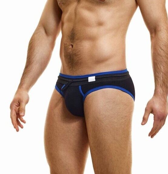 Modus Vivendi Retro Low-Cut Briefs Internal Drawstring Eco Brief Black 14317 - SexyMenUnderwear.com