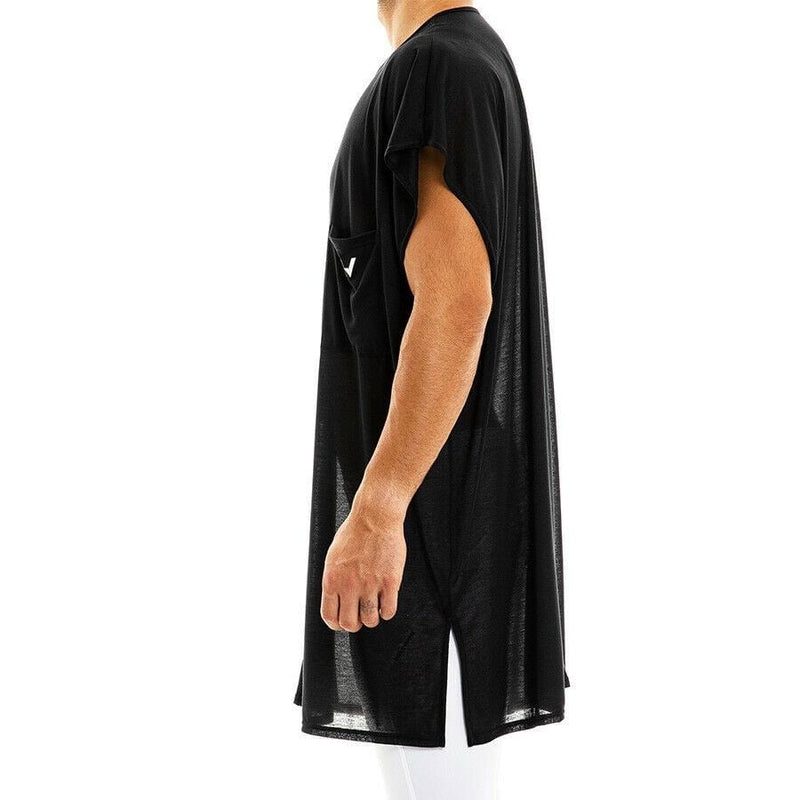 Modus Vivendi Semi-Transparent Loungewear T-Shirt Peace Kaftan Black 04051 45 - SexyMenUnderwear.com