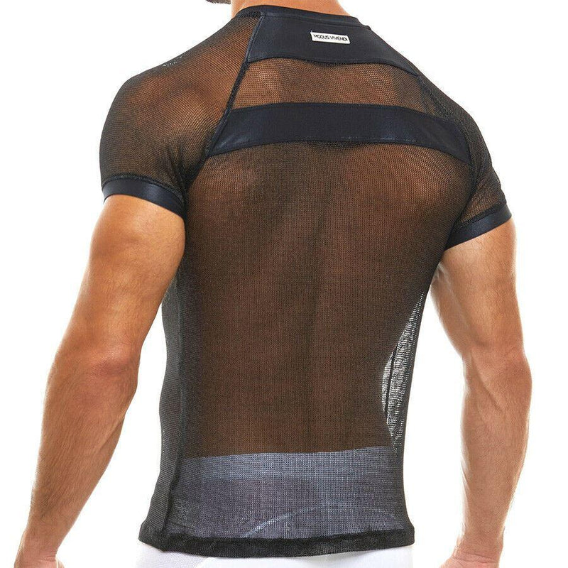 Modus Vivendi Shirt Luxury Metallic Yarns Knit T-Shirt Armor Black 01041 53 - SexyMenUnderwear.com