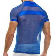 Modus Vivendi Shirt Luxury Metallic Yarns Knit T-Shirt Armor Blue 01041 53 - SexyMenUnderwear.com