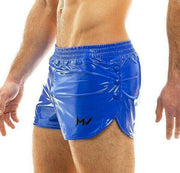 Modus Vivendi Short Viral Vinyl Glossy & Shiny Shorts Lavish Blue 08061 36 - SexyMenUnderwear.com