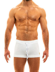 Modus Vivendi Smooth Knit Short Off White With Narrow Drawstrings 09022 36 - SexyMenUnderwear.com