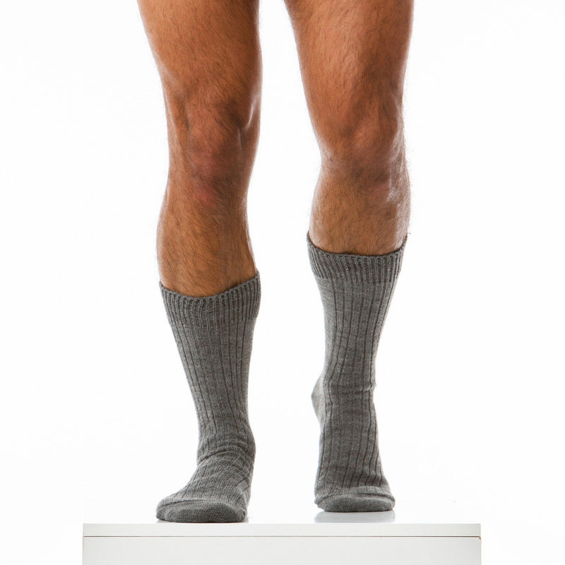 Modus Vivendi Sock Winter Merino Wool Mid Cut Socks Grey XS1922 73 - SexyMenUnderwear.com