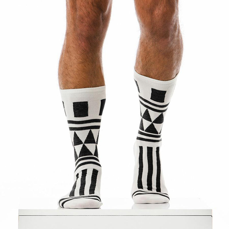 Modus Vivendi Socks Archaic Print Cotton Elastane Fabric XS1912 73 - SexyMenUnderwear.com