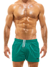 Modus Vivendi Swim Shorts Full-Lining Recycled Swimwear Metallic Green GS2132 - SexyMenUnderwear.com