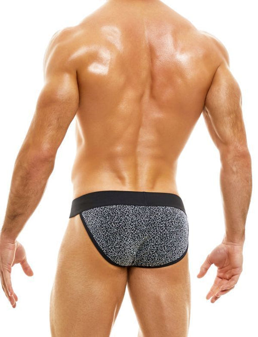 Modus Vivendi Tanga Brief King Cheetah Jaquard Knitted Briefs Silver 13114 26 - SexyMenUnderwear.com