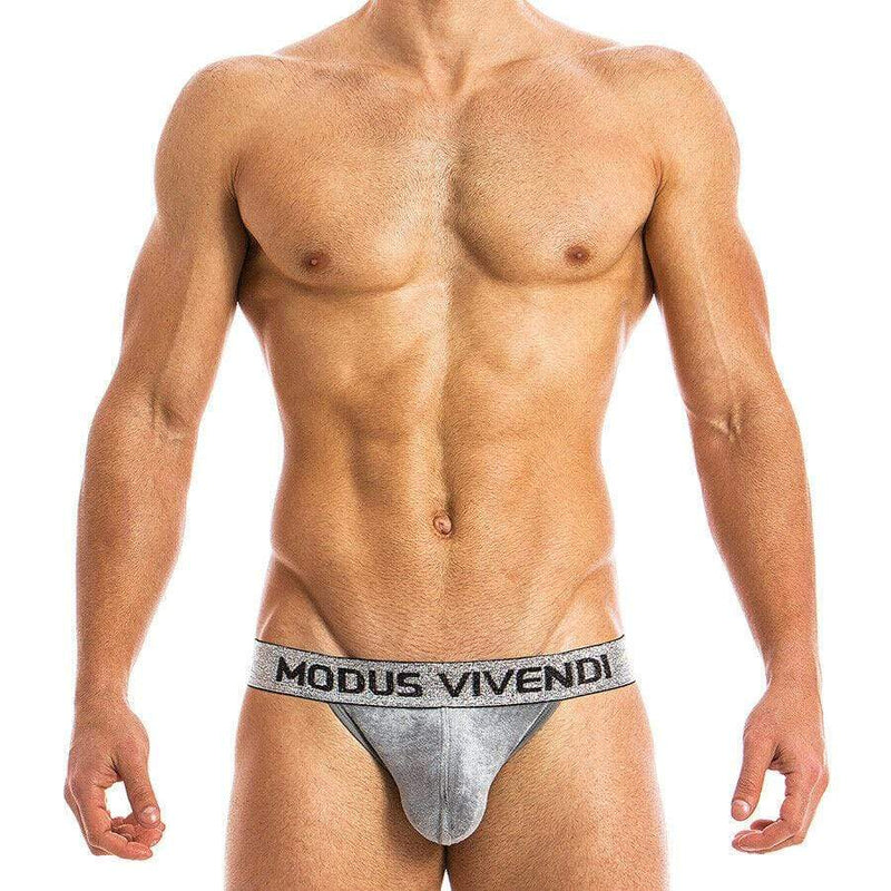 Modus Vivendi Tanga-Brief X-LUX Velvet Combo Briefs Grey 19813 47 - SexyMenUnderwear.com
