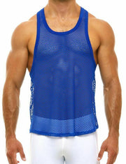 Modus Vivendi Tank Net Trap Fishnet Tanktop Transparent Blue 06131 71 - SexyMenUnderwear.com