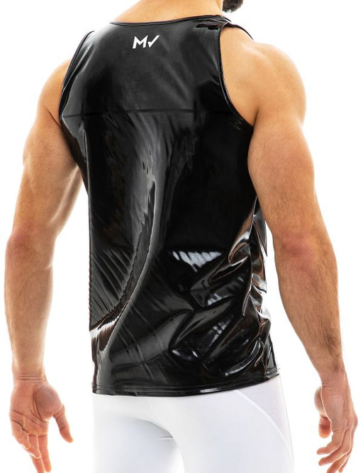 Modus Vivendi TankTop Viral Vinyl Glossy Shiny Tank Black 08031 - SexyMenUnderwear.com